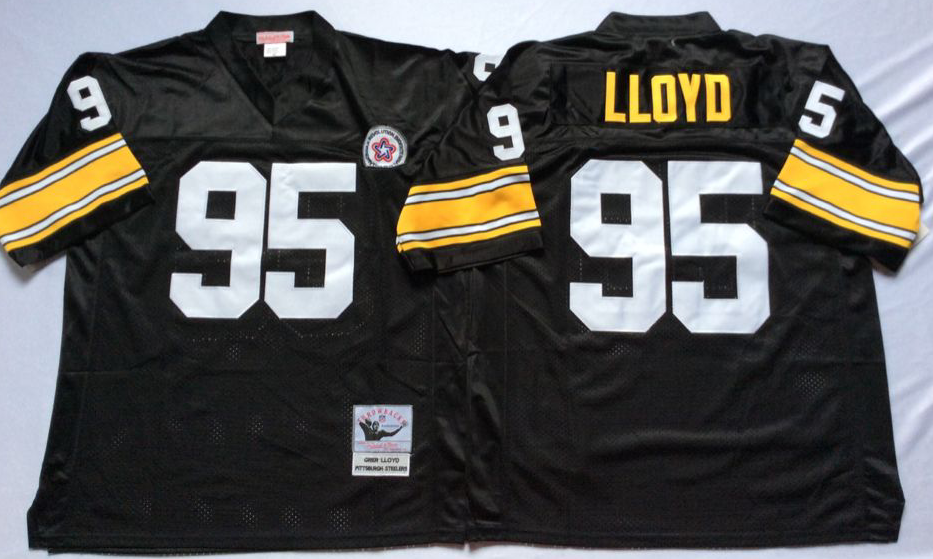 Men NFL Pittsburgh Steelers #95 Lloyd black Mitchell Ness jerseys->pittsburgh steelers->NFL Jersey